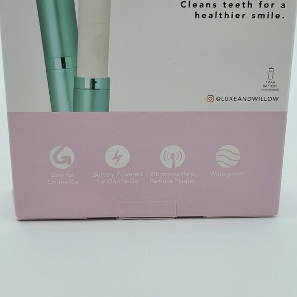 Luxe Willow L+ W Bio Clean Lite Battery Powered Travel Toothbrush (Set of 2) NEW - Picture 15 of 15